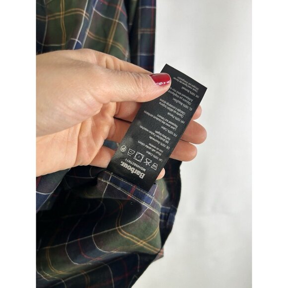 Barbour Tailored Fit Tartan Plaid Button Front Shirt - Picture 8 of 9